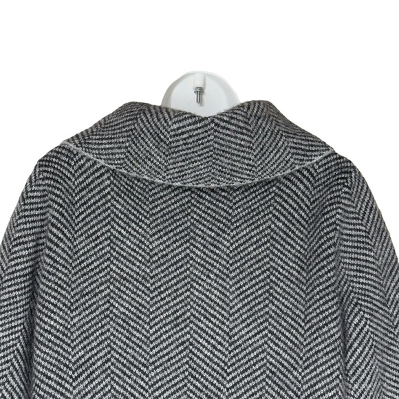 Kenar Black White Herringbone Wool Blend Jacket Large - Picture 5 of 11